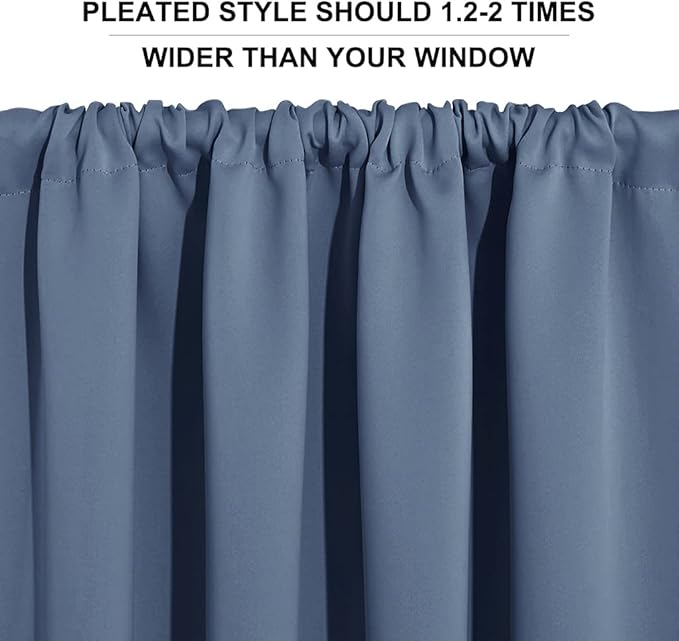 RYB HOME Short Blackout Curtains 36 inches, Solid Heavy Duty Small Window - Image 7