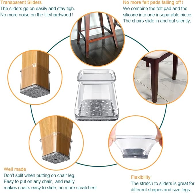 32 Pcs Square Chair Leg Protectors - Image 5