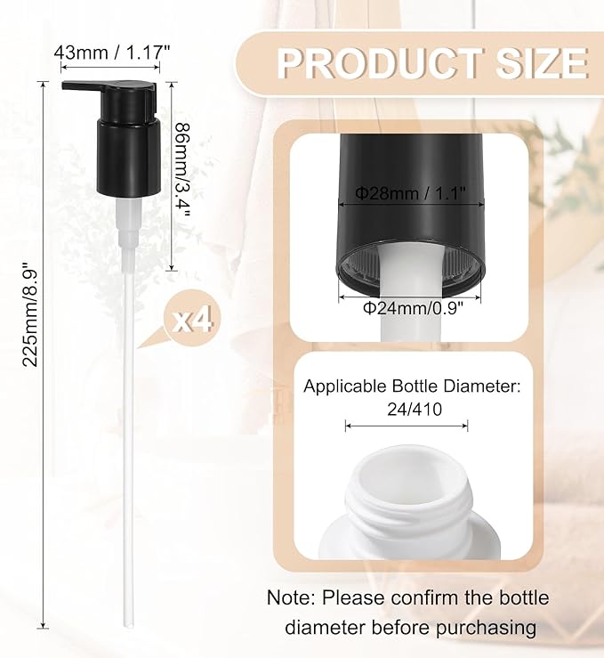 uxcell 4 Pcs Soap Dispenser Pump Heads, Hand Soap Dispensers Top Pumps - Image 2