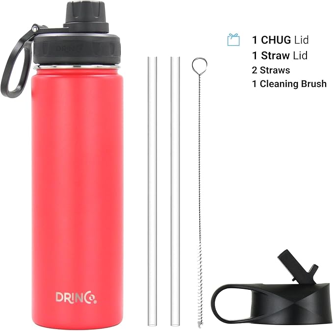 DRINCO Stainless Steel Water Bottle Spout Lid Vacuum Insulated Double Wall - Image 2