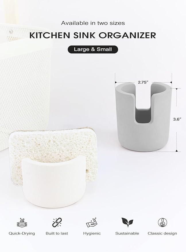 Diatomite Stone Sponge Holder, Quick Dry Dish Sponge Stand - Image 6