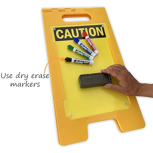 SmartSign - SF-0127-FB-25x12-DE Caution Blank Write-On Folding Floor Sign - Image 4
