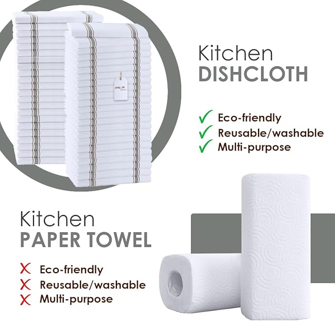 Dish Towels Set Size 15x25 Inch, 100% Cotton Soft & Absorbent Linen Kitchen - Image 2