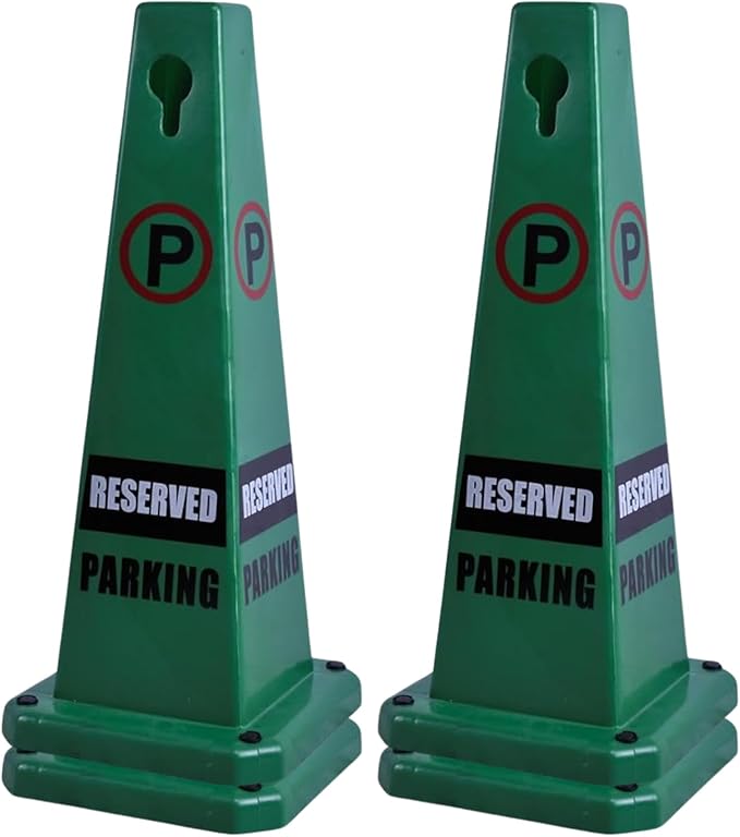 4-Pack 26.5" Caution Cones, 4-Sided Visible Safety Signs by OranclUS