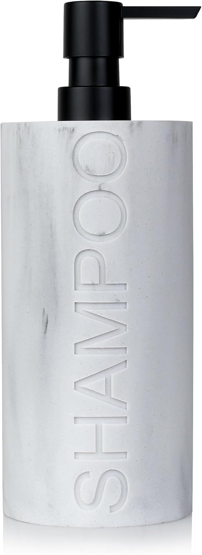 Matte White Shampoo Dispenser Modern Refillable Pump Bottle by IndecorHome