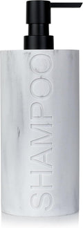 Matte White Shampoo Dispenser Modern Refillable Pump Bottle by IndecorHome