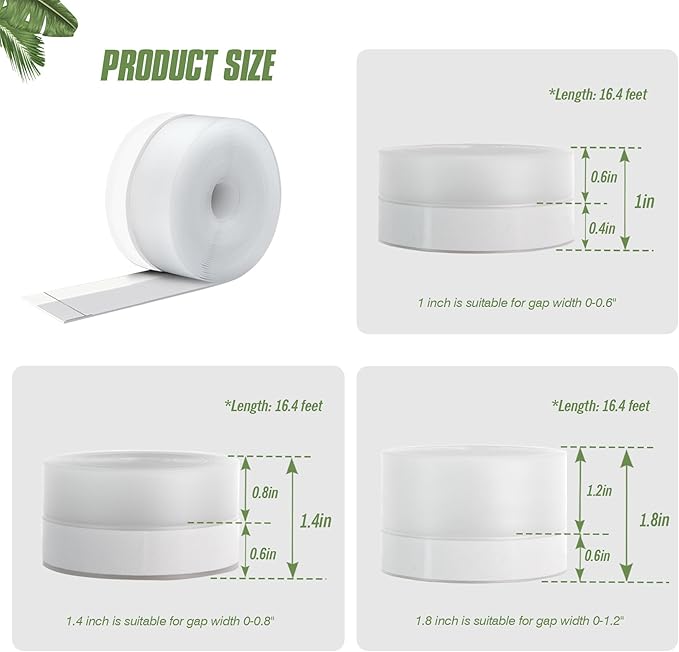 Silicone Weather Stripping Door Seal Strip, 16.4 Feet Self Adhesive Sealing - Image 2