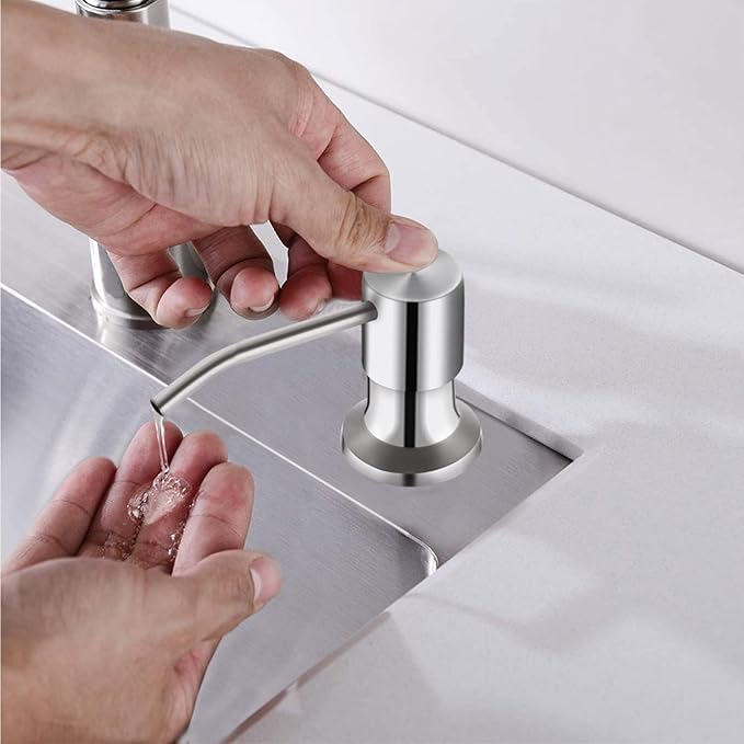 Kitchen Sink Soap Dispenser, Brushed Nickel Countertop Soap Dispenser Pump - Image 5