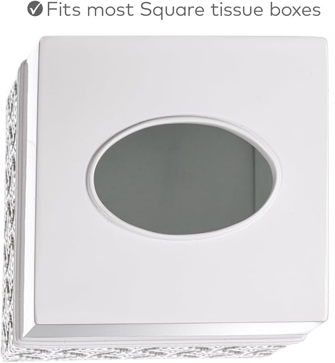 Creative Scents Mirror Damask Square Tissue Box Cover - Image 6