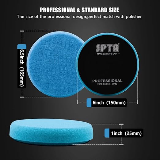 Blue Polish Pad, Buffing Polishing Pads, SPTA 3Pcs 6.5 Inch Face - Image 2