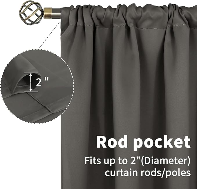 BGment Short Blackout Curtains 45 Inches Length - Image 4