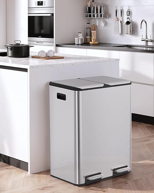 Arlopu 16Gal Dual Trash Can w/2 Built-in Box - Image 8