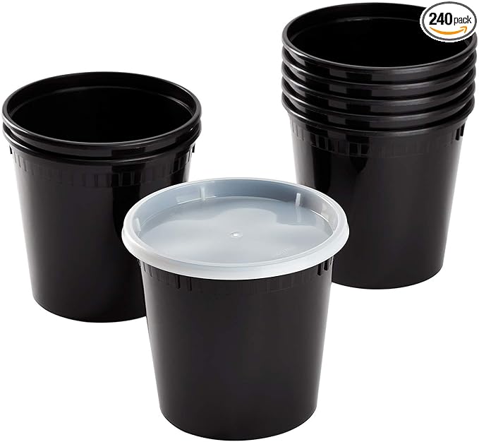 Karat [24oz - 240 ct Black PP Injection Molded Round Deli Containers by Karat