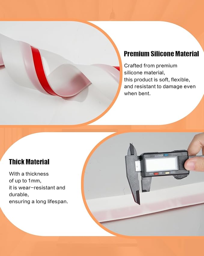 Orghtin T-Shaped Silicone Seal Strip, 10Ft Door Draft Stopper - Image 5
