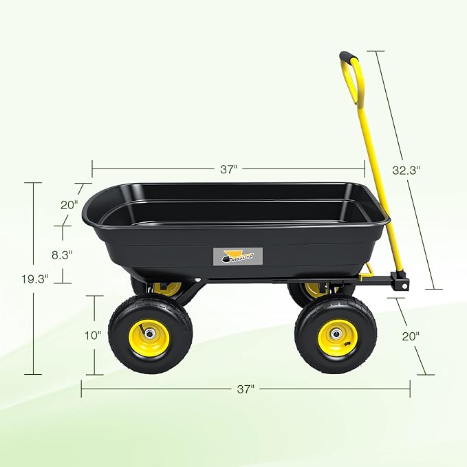 Garden Dump Cart, Heavy-Duty Utility Wagon - Image 4