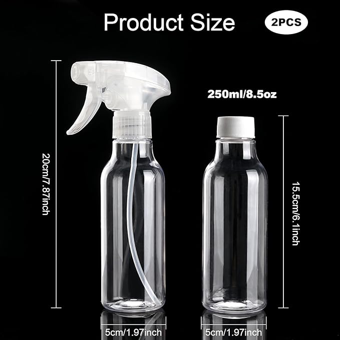 Cosywell Plastic Spray Bottles 8.8oz/260ml 2 Pack Empty Spray Bottle - Image 2