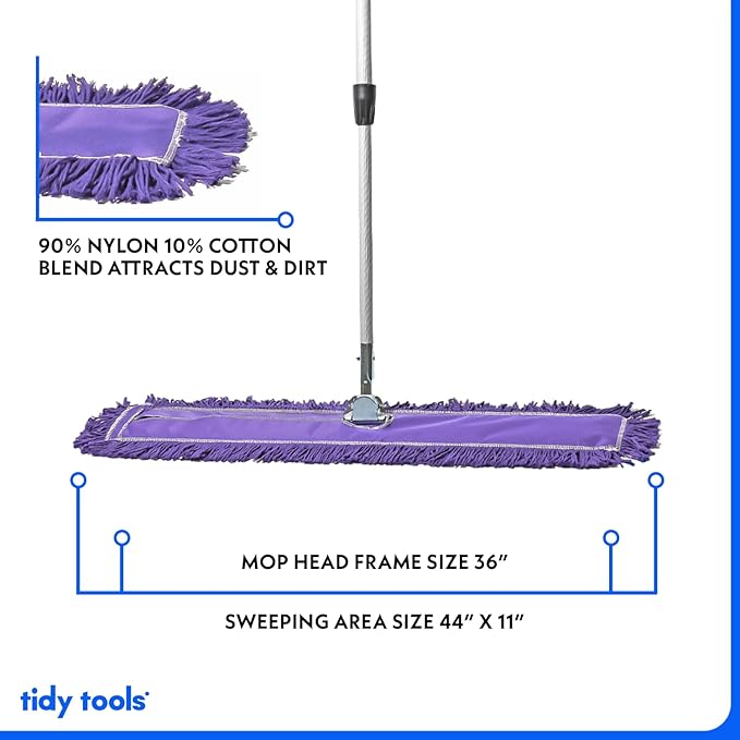 36 Inch Purple Commercial Dust Mop & Floor Sweeper - Image 3