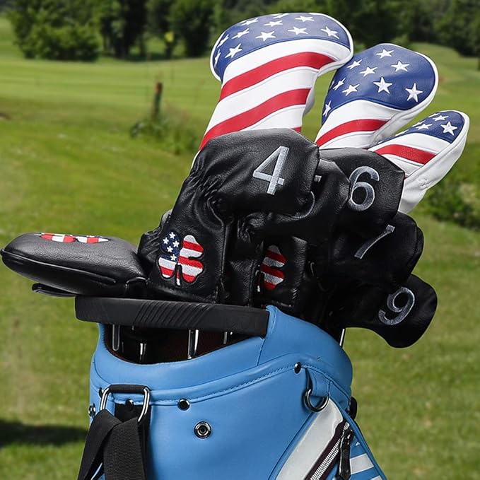 CRAFTSMAN GOLF 11pcs /Set USA US Flag Clover Leather Left Right Black White - Image 6