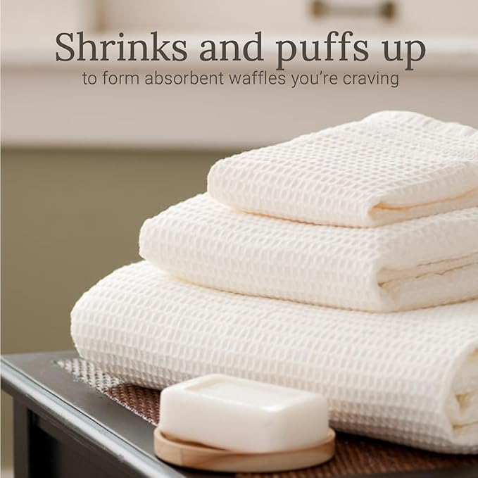 GILDEN TREE Waffle Towels for Bathroom, 100% Cotton Quick Dry Towel, Waffle - Image 3