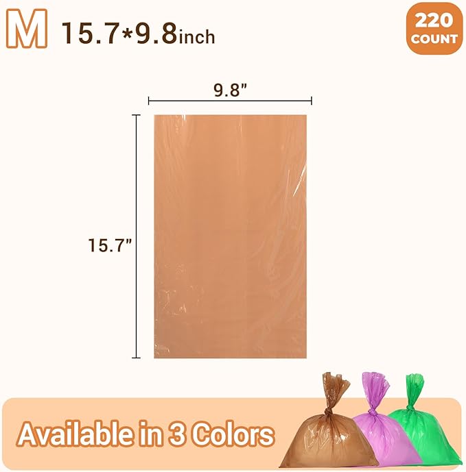 Odor Sealing Small Trash Bags Home & Food Use M-220 Count Disposable Bags - Image 4