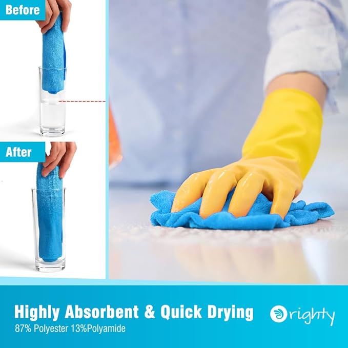 Orighty Cleaning Cloths, Shop Towels 50 Pack, Shop Rags Reusable, Microfiber - Image 3
