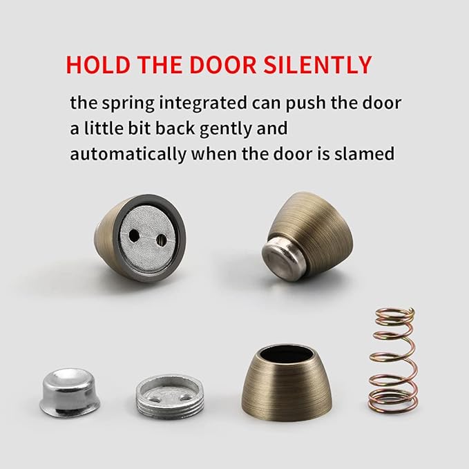 YAGU Magnetic Door Stopper 2 Pack, Zinc Alloy Brushed Bronze Door Stops Door - Image 8