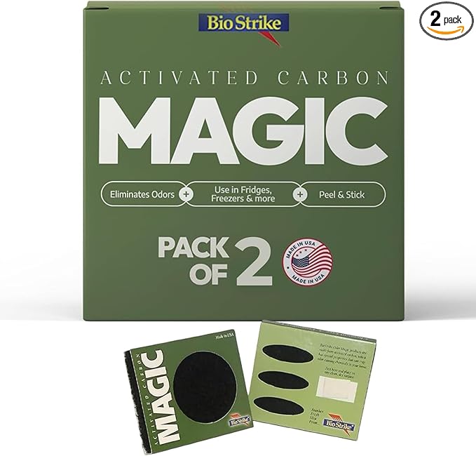 Odor Magic - Activated Charcoal Fridge Deodorizer - Better than Baking Soda - by BioStrike