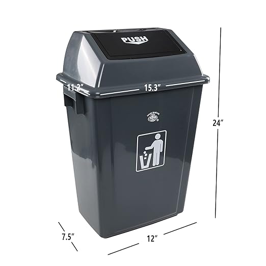 4 Packs Large Garbage Bin with Lid, Plastic Kitchen Waste Bin, 13 Gallon - Image 2