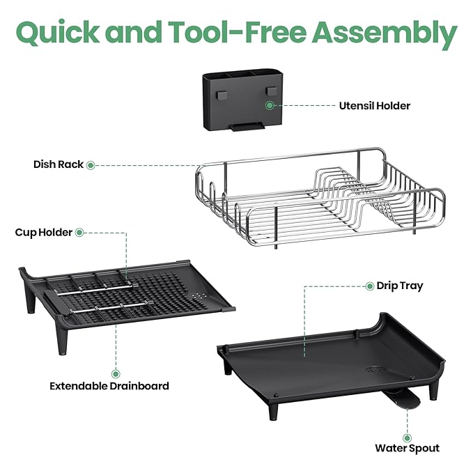 Expandable Dish Drying Rack, Foldable Dish Rack - Image 7