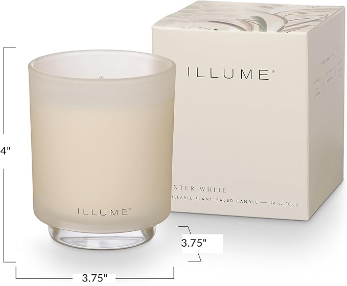 ILLUME Refillable Boxed Glass Candle, Winter White - Image 3
