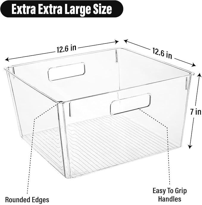 Extra Large Stackable Clear Plastic Storage Bins - Image 2