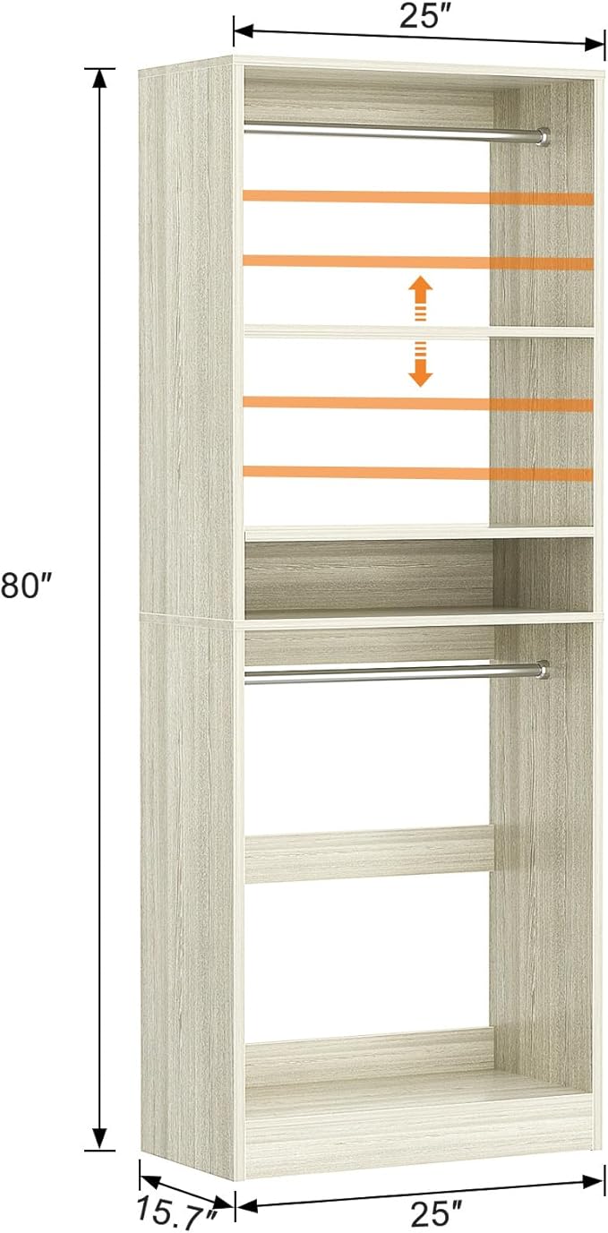 Unikito 25” Closet System, Freestanding Closets Organizer Wardrobe - Image 7