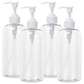 Yebeauty Plastic Pump Bottle, 4 Pack 17oz/500ml Stylish Shampoo Bottles by For+A+Better+Life