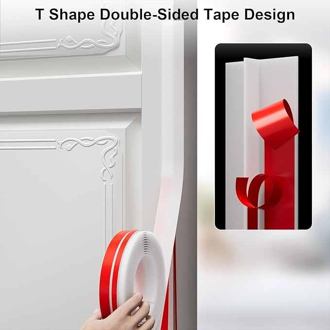 T-Shaped Door Draft Stopper, 1.37 in x 20 Ft Silicone Seal Strip - Image 3