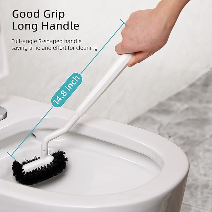 HAMITOR Toilet Bowl Brush Holder Set: 2 Pack Bathroom Deep Cleaning Toilet - Image 5
