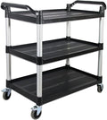 Service Cart with Wheels Lockable Large Size, Plastic Restaurant Cart Heavy Duty by FIHUTED