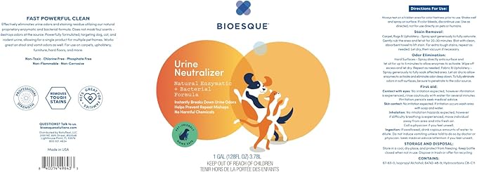 Bioesque Urine Neutralizer, Pet-Friendly Natural Enzymatic & Bacterial Formula - Image 6