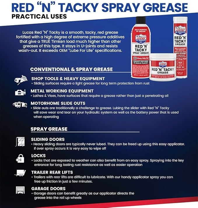 Lucas Oil 10318 Red N Tacky Grease 3 Ounce Combo Pack - Image 4