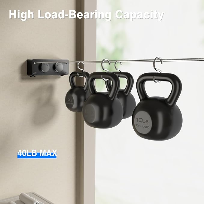 Retractable Twin Clothesline Indoor, Non-Sagging Outdoor Clothes Line - Image 5