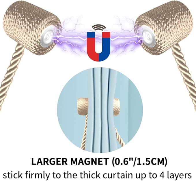 18 Inch Strong Magnetic Curtain Tiebacks, Curtain Holdbacks Modern Upgrade - Image 6