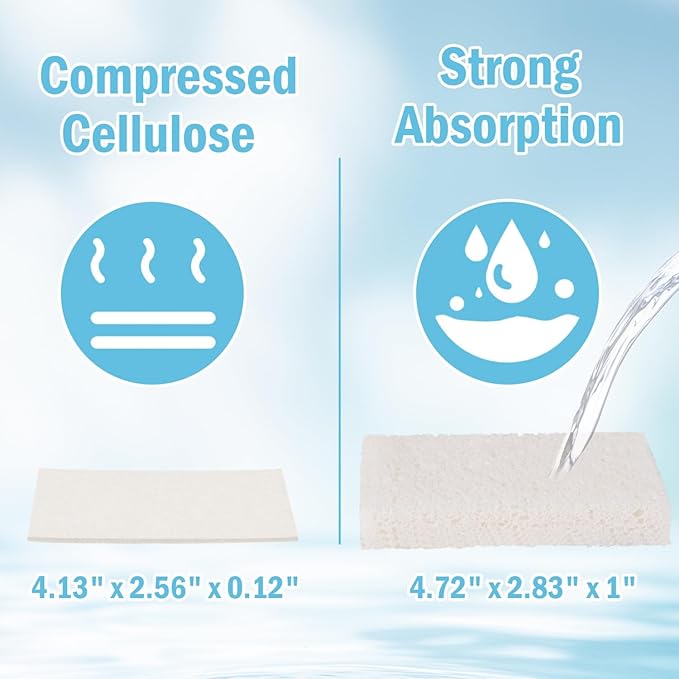YoleShy 24 Pack White Sponges Kitchen Natural Compressed Cellulose Sponges - Image 2