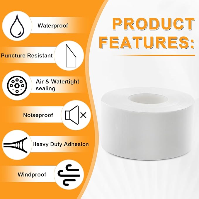 Window Weather Sealing Tape 2 Inch x 90 FT Weather Stripping Residue-Free - Image 3