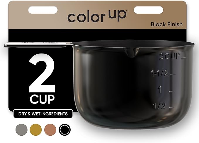 Color Up 2 Cup Measuring Cup, 480ml Black Stainless Steel Metal Measuring Scoop by ColorUpCollection