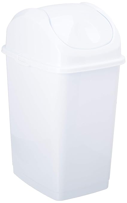 Superio Medium Trash Can with Lid 4.5 Gallon Plastic Swing Top Garbage Can Slim by Superio