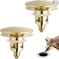 Universal 2PCS Bathroom Sink Stopper 2 in 1 Pop Up Metal Sink Drain Strainer by Greatcomfortathome