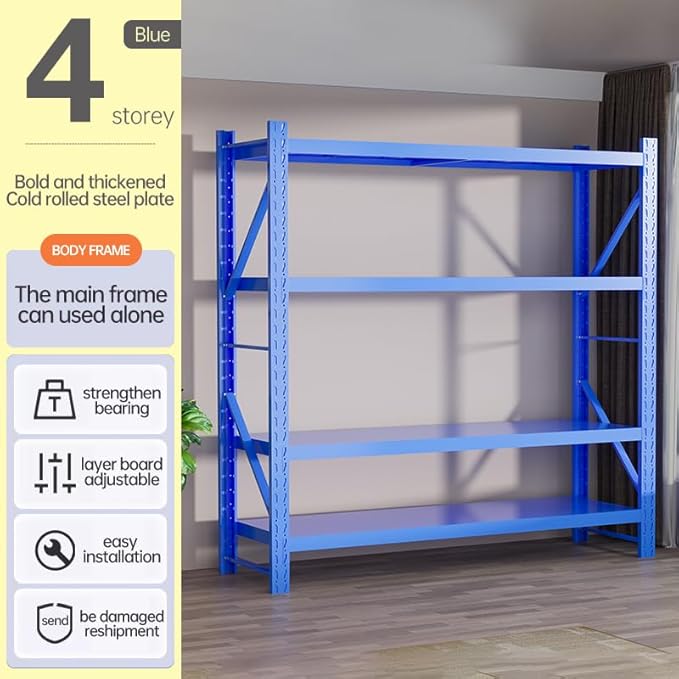Storage Shelves Heavy Duty, Metal Garage Shelving Units, 4 Tier Storage Rack - Image 3