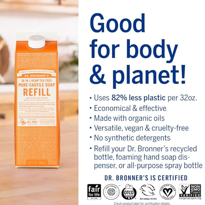 Dr. Bronner's Magic Soap-Pure-Castile Liquid Soap Refill-Regenerative Organic - Image 4
