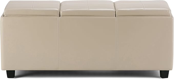 SIMPLIHOME Avalon 42 inch Wide Contemporary Rectangle Storage Ottoman in Satin - Image 7