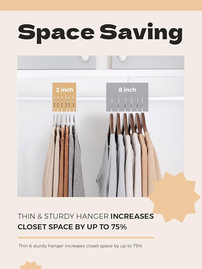 HOUSE DAY Heavy Duty Plastic Hangers 100 Pack, Durable S-Shaped Non Slip Coat - Image 5