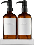 MaisoNovo Soap Dispenser 3-Piece Set | 16.9oz Amber Bottles by MaisoNovo-TheArtofSustainableLiving